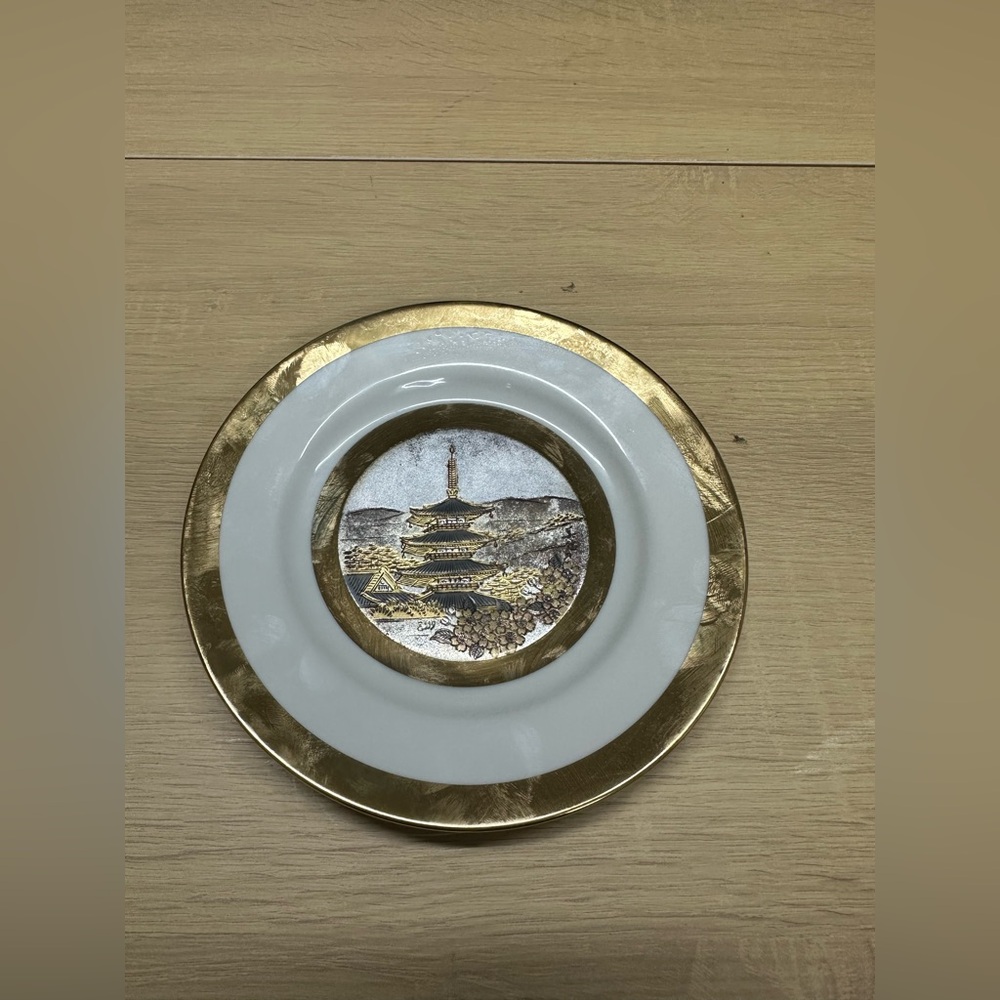 The Art of Chokin Limited Edition 24KT Gold Edged Decorative Plates 6 1/4” EUC